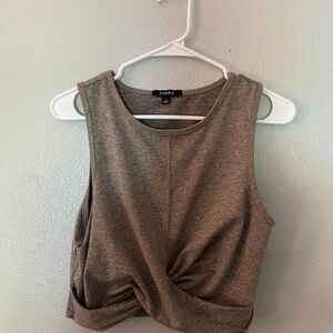 Women's Tan Twist-Front Top